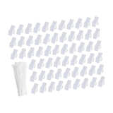 Maxbell 60 Pieces Cable Label Boxes with Ties Portable Clear Cable Management Holder