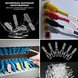 Maxbell 60 Pieces Cable Label Boxes with Ties Portable Clear Cable Management Holder