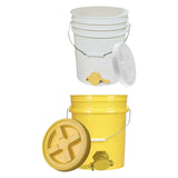 Maxbell Honey Bucket with Gate Pail Multifunction Dispenser Farm Extractor Equipment White