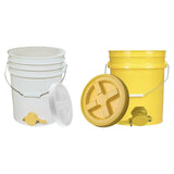 Maxbell Honey Bucket with Gate Pail Multifunction Dispenser Farm Extractor Equipment White