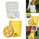 Maxbell Honey Bucket with Gate Pail Multifunction Dispenser Farm Extractor Equipment White