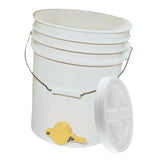 Maxbell Honey Bucket with Gate Pail Multifunction Dispenser Farm Extractor Equipment White