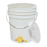 Maxbell Honey Bucket with Gate Pail Multifunction Dispenser Farm Extractor Equipment White