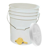 Maxbell Honey Bucket with Gate Pail Multifunction Dispenser Farm Extractor Equipment White