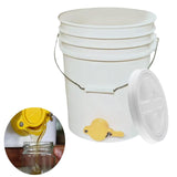Maxbell Honey Bucket with Gate Pail Multifunction Dispenser Farm Extractor Equipment White