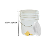 Maxbell Honey Bucket with Gate Pail Multifunction Dispenser Farm Extractor Equipment White