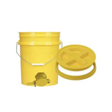 Maxbell Honey Bucket with Gate Pail Multifunction Dispenser Farm Extractor Equipment Yellow