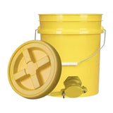 Maxbell Honey Bucket with Gate Pail Multifunction Dispenser Farm Extractor Equipment Yellow