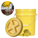 Maxbell Honey Bucket with Gate Pail Multifunction Dispenser Farm Extractor Equipment Yellow