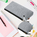 Maxbell Pencil Pouch Zipper Multipurpose Stationery Pouch for Kids Children Students Light Gray