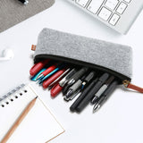 Maxbell Pencil Pouch Zipper Multipurpose Stationery Pouch for Kids Children Students Light Gray