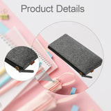 Maxbell Pencil Pouch Zipper Multipurpose Stationery Pouch for Kids Children Students Dark Gray