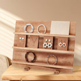 Maxbell Wooden Earring Display Stand Earring Card Holder for Dorm Tradeshow Home Use 3 Tier
