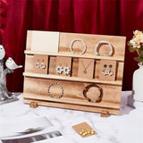 Maxbell Wooden Earring Display Stand Earring Card Holder for Dorm Tradeshow Home Use 3 Tier