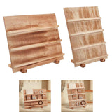 Maxbell Wooden Earring Display Stand Earring Card Holder for Dorm Tradeshow Home Use 3 Tier