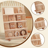Maxbell Wooden Earring Display Stand Earring Card Holder for Dorm Tradeshow Home Use 4 Tier