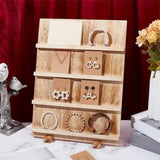 Maxbell Wooden Earring Display Stand Earring Card Holder for Dorm Tradeshow Home Use 4 Tier