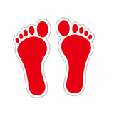 Maxbell Footprint Stickers Foot Print Stickers for Classroom Decoration Nursery Room Red
