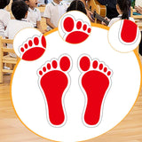 Maxbell Footprint Stickers Foot Print Stickers for Classroom Decoration Nursery Room Red