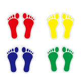 Maxbell Footprint Stickers Foot Print Stickers for Classroom Decoration Nursery Room Red