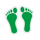 Maxbell Footprint Stickers Foot Print Stickers for Classroom Decoration Nursery Room Green