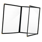 Maxbell Menus Cover Holder Elegant Clear Menus Holder for Banquet Birthday Party Bar Three
