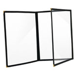 Maxbell Menus Cover Holder Elegant Clear Menus Holder for Banquet Birthday Party Bar Three