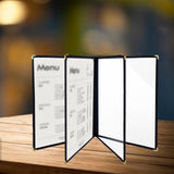 Maxbell Menus Cover Holder Elegant Clear Menus Holder for Banquet Birthday Party Bar Four
