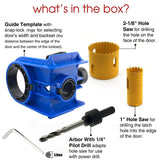 Maxbell Door Lock Installation Set Mortise Jig Mortising Machine with Guide Template blue