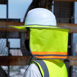 Maxbell Hard Hat Visor Sunproof Hard Hat Neck Shade for Hardhats Gardening Man Woman yellow