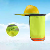 Maxbell Hard Hat Visor Sunproof Hard Hat Neck Shade for Hardhats Gardening Man Woman yellow lengthen