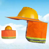 Maxbell Hard Hat Visor Sunproof Hard Hat Neck Shade for Hardhats Gardening Man Woman orange