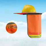Maxbell Hard Hat Visor Sunproof Hard Hat Neck Shade for Hardhats Gardening Man Woman orange lengthen