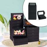 Maxbell 12 Pieces Small Treat Boxes Portable Pastry Box for Valentine Home Cake Shop black