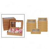 Maxbell 12 Pieces Small Treat Boxes Portable Pastry Box for Valentine Home Cake Shop brown