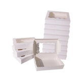 Maxbell 12 Pieces Small Treat Boxes Portable Pastry Box for Valentine Home Cake Shop white