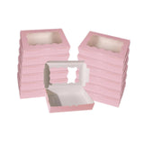Maxbell 12 Pieces Small Treat Boxes Portable Pastry Box for Valentine Home Cake Shop pink