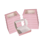 Maxbell 12 Pieces Small Treat Boxes Portable Pastry Box for Valentine Home Cake Shop pink