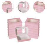 Maxbell 12 Pieces Small Treat Boxes Portable Pastry Box for Valentine Home Cake Shop pink