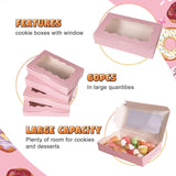Maxbell 12 Pieces Small Treat Boxes Portable Pastry Box for Valentine Home Cake Shop pink