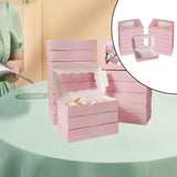 Maxbell 12 Pieces Small Treat Boxes Portable Pastry Box for Valentine Home Cake Shop pink