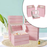 Maxbell 12 Pieces Small Treat Boxes Portable Pastry Box for Valentine Home Cake Shop pink