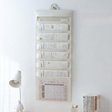 Maxbell Hanging Wall File Organizer Portable with 6 Pockets for A4 Size Paper Letter white