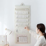 Maxbell Hanging Wall File Organizer Portable with 6 Pockets for A4 Size Paper Letter white