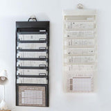 Maxbell Hanging Wall File Organizer Portable with 6 Pockets for A4 Size Paper Letter white