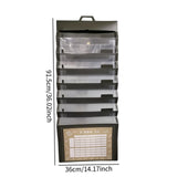 Maxbell Hanging Wall File Organizer Portable with 6 Pockets for A4 Size Paper Letter black