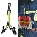 Maxbell Firefighter Glove Strap Outdoor Tool Work Glove Strap Fireman Turnout Gear Double Clip