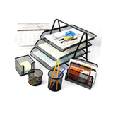 Maxbell Metal File Rack Desktop Storage Document Holder for Office Home Organization