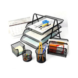 Maxbell Metal File Rack Desktop Storage Document Holder for Office Home Organization