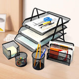 Maxbell Metal File Rack Desktop Storage Document Holder for Office Home Organization